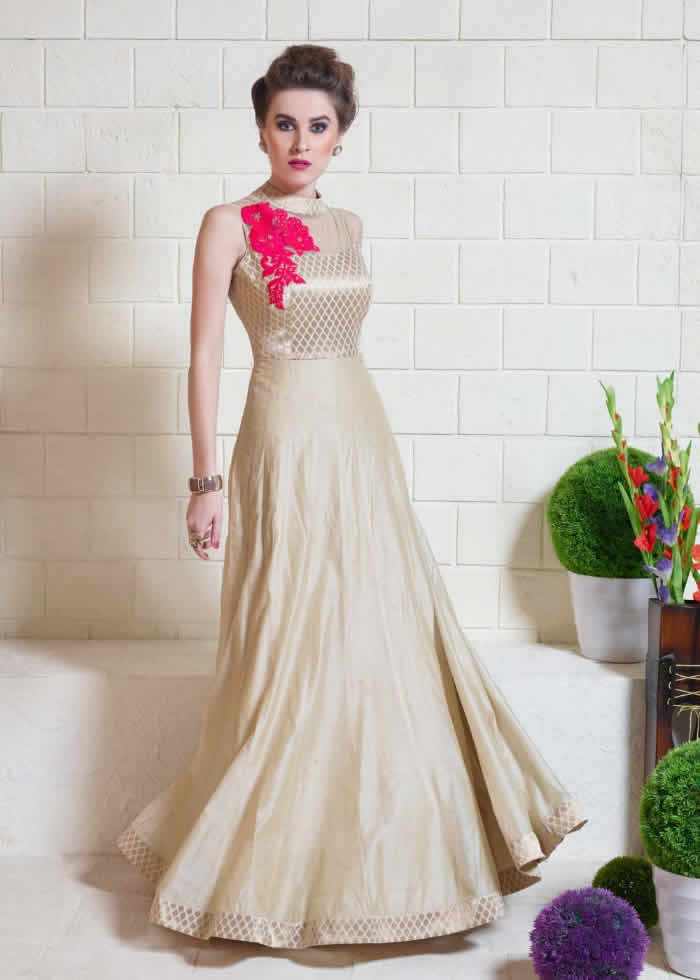 Bridal Wear Designer Two-tone Silk Gown