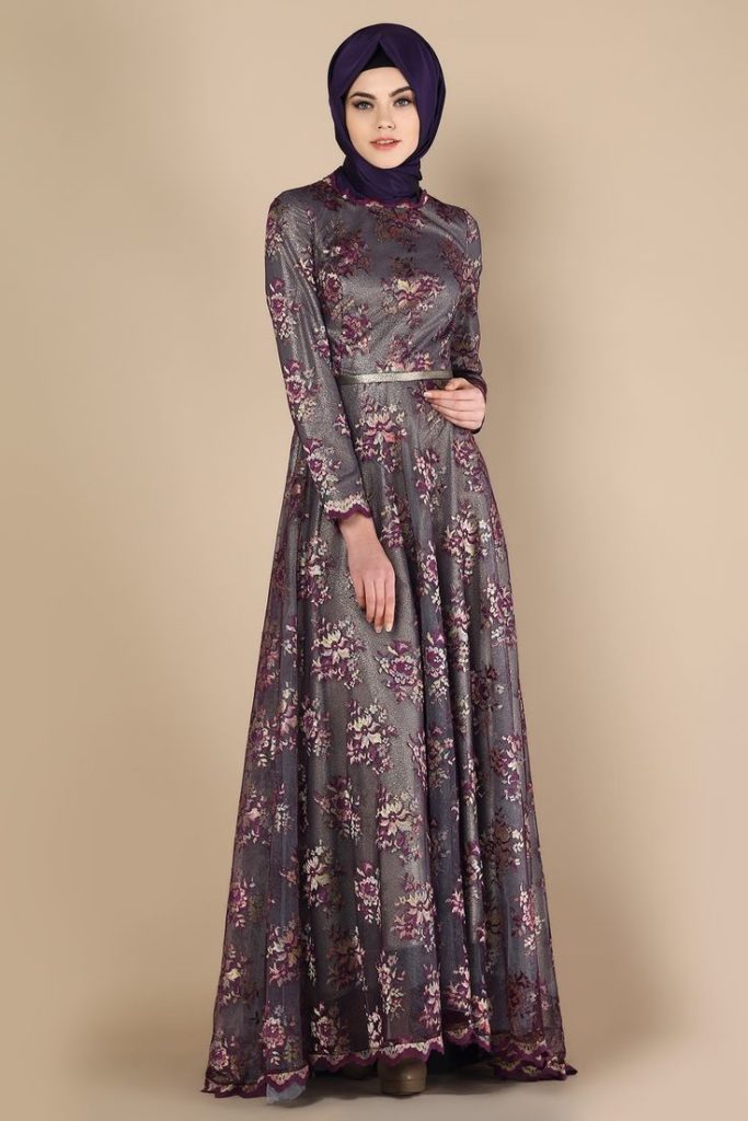 Floral Style Abaya Design Collection Crayon