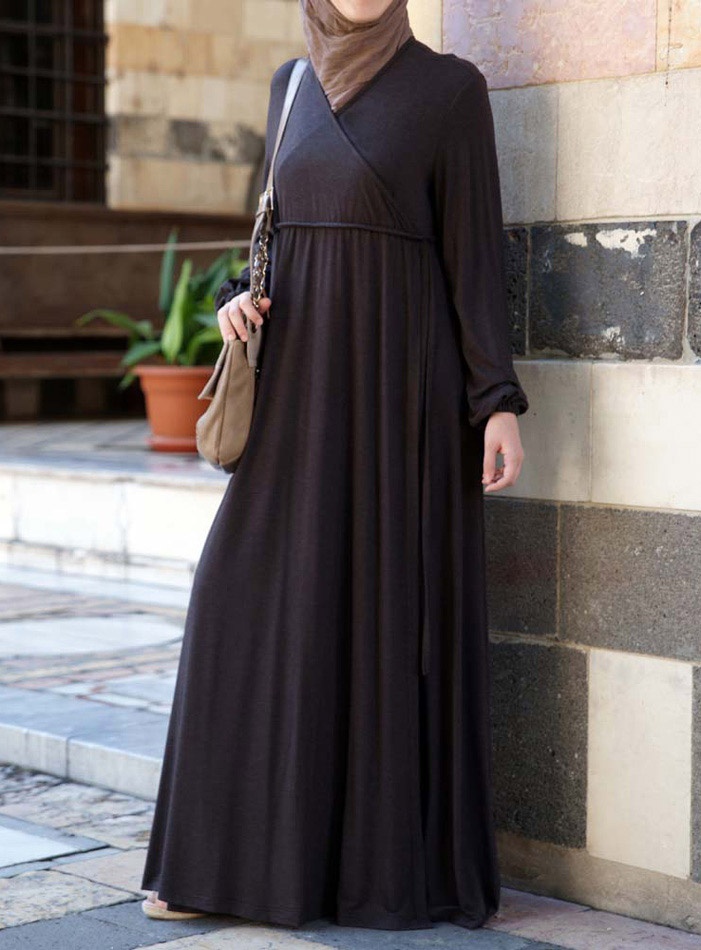 Jersey Pleated Abaya Style for Winter 2018 - Crayon