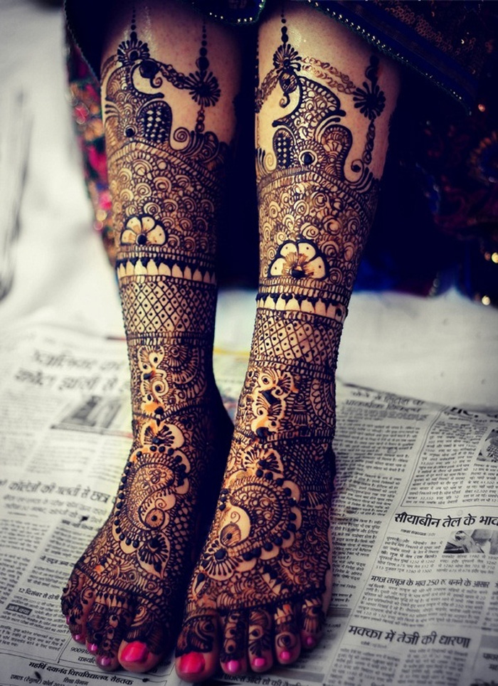 leg mehndi designs