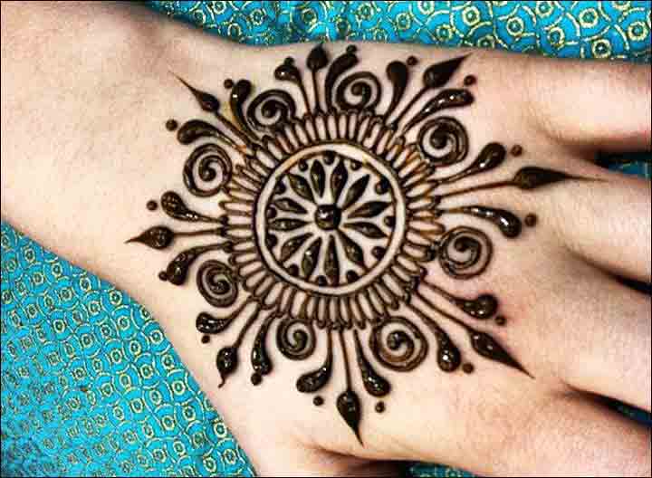 Gol Tikki Back Hand Mehndi Designs Crayon