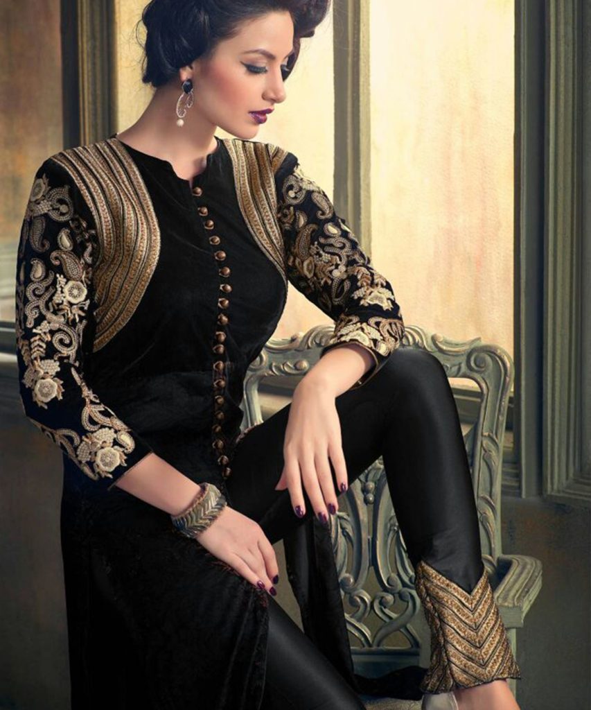 25 Beautiful Black Shalwar Kameez Designs for Girls - Dresses - Crayon