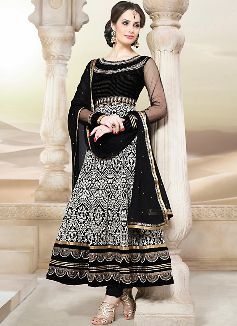 black white salwar kameez designs