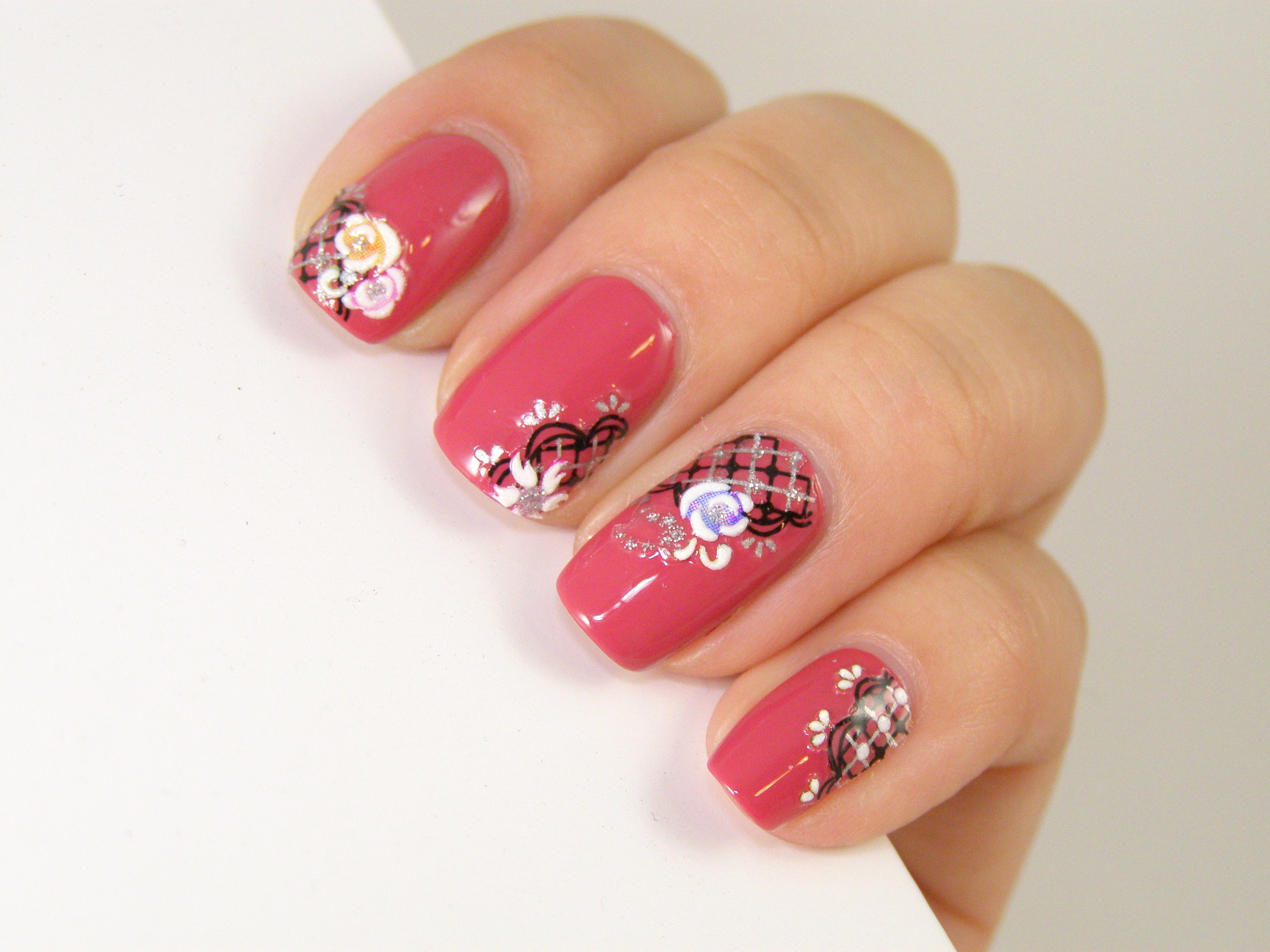 Sticker Design Nails : 1Pcs Flower Design Nails Art Sticker Water