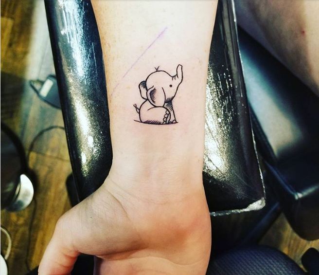 Tattoo tagged with small elephant animal geometric tiny ankle   inkedappcom