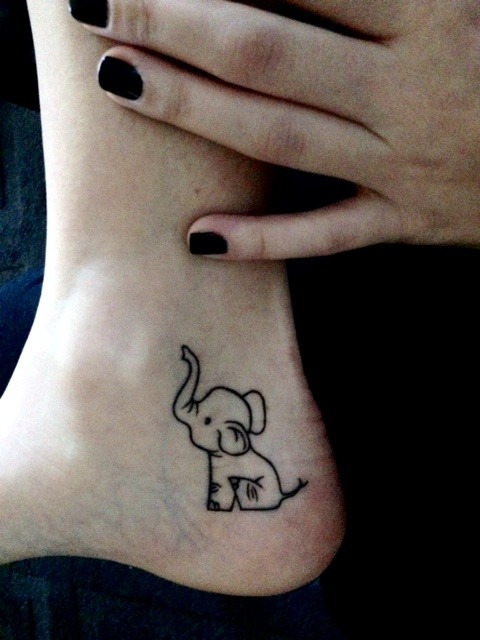 Good Luck and Strength Baby Elephant - Tiny Elephant Tattoos - Elephant  Tattoos - Crayon