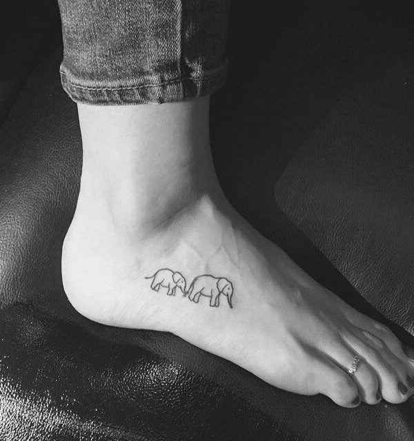 Mom And Baby Elephant Tattoo Designs