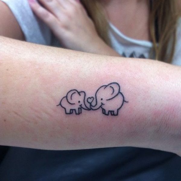 Cute elephant family on the side Color Black Tags Cool Cute Beautiful   Tattoos for daughters Elephant tattoo design Family tattoos