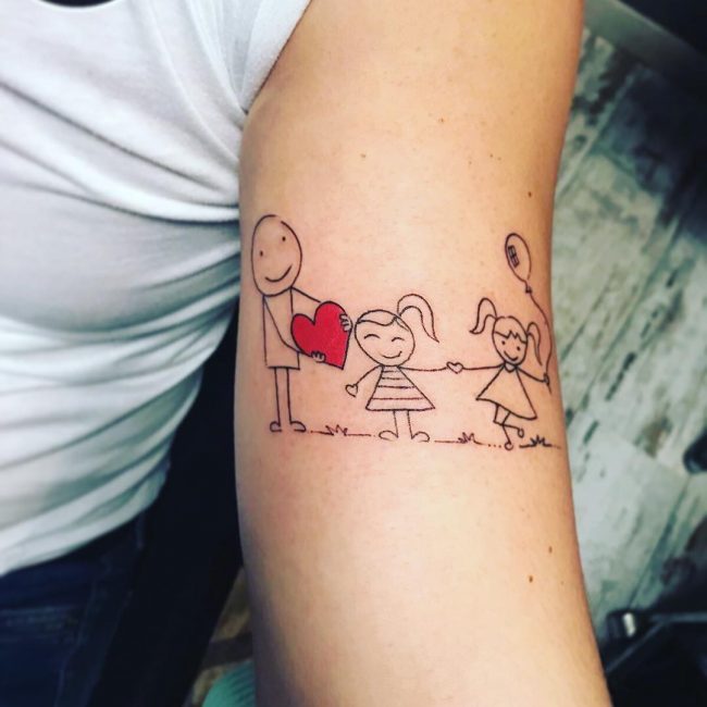 Cute Family Tattoo Design - Meaningful Family Tattoos - Meaningful Tattoos - Crayon
