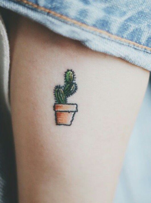 Small Cactus Tattoo Design - Small Meaningful Tattoos - Meaningful Tattoos  - Crayon
