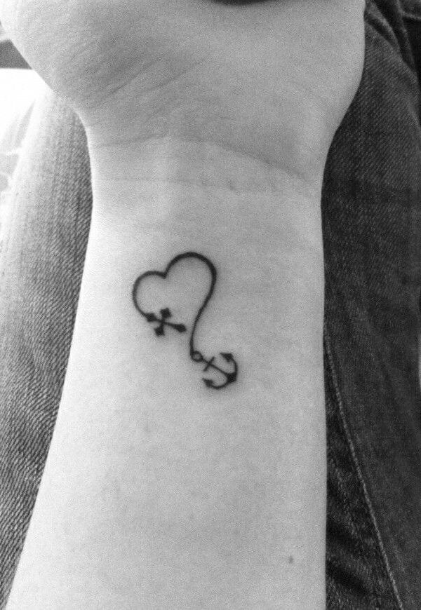 My new anchor heart wrist tattoo  Heart tattoo wrist Star tattoo on  wrist Anchor tattoo wrist