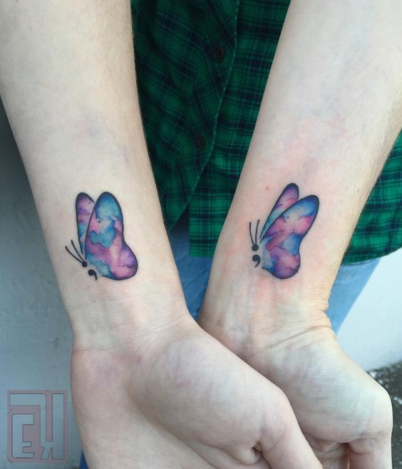Beguiling Mother Daughter Butterfly Tattoo - Mother Daughter Butterfly  Tattoos - Butterfly Tattoos - Crayon
