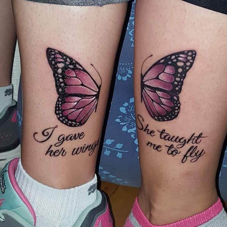 Enamoring Butterfly Mother Daughter Tattoo Design Mother Daughter Butterfly Tattoos