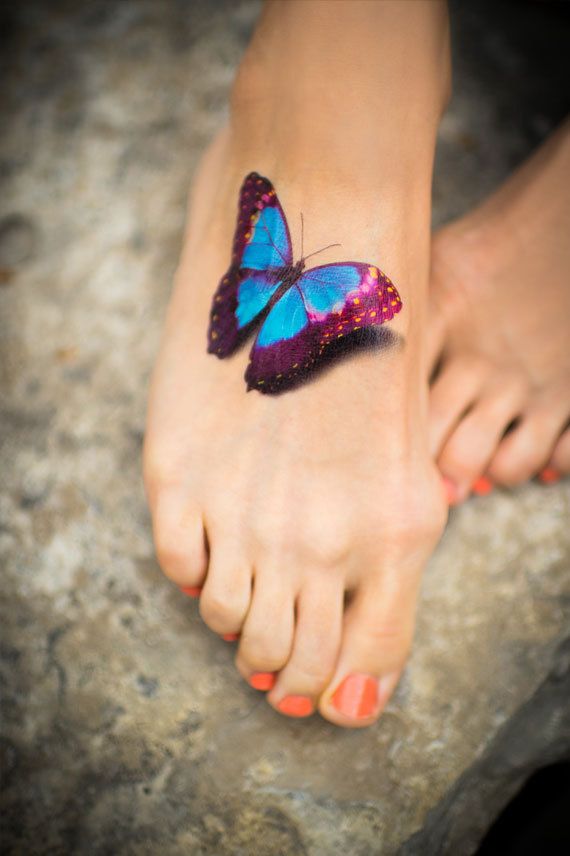 butterfly tattoo designs on foot