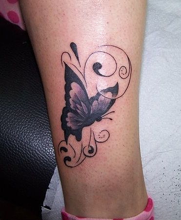 Hand Butterfly Tattoo Design - Unique Butterfly Tattoos - Butterfly Tattoos  - Crayon