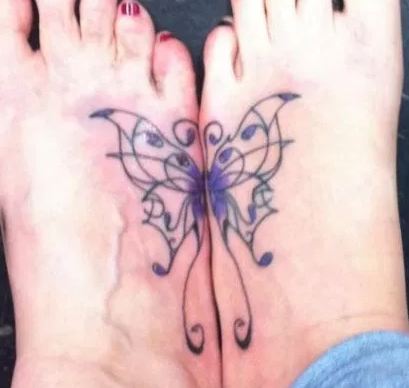 Mother-daughter Butterfly Tattoo Design on Leg - Mother Daughter Butterfly  Tattoos - Butterfly Tattoos - Crayon