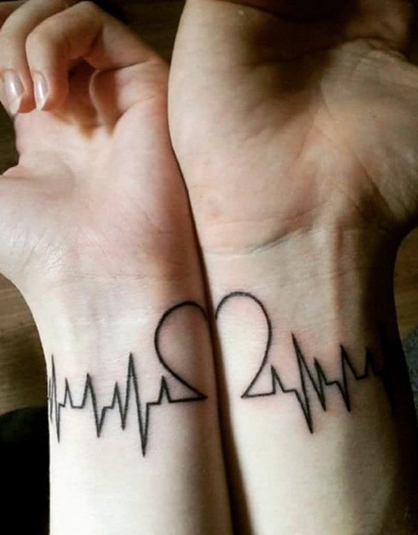 The Lifeline Couple Tattoo Design - Meaningful Couple Tattoos - Meaningful Tattoos - Crayon