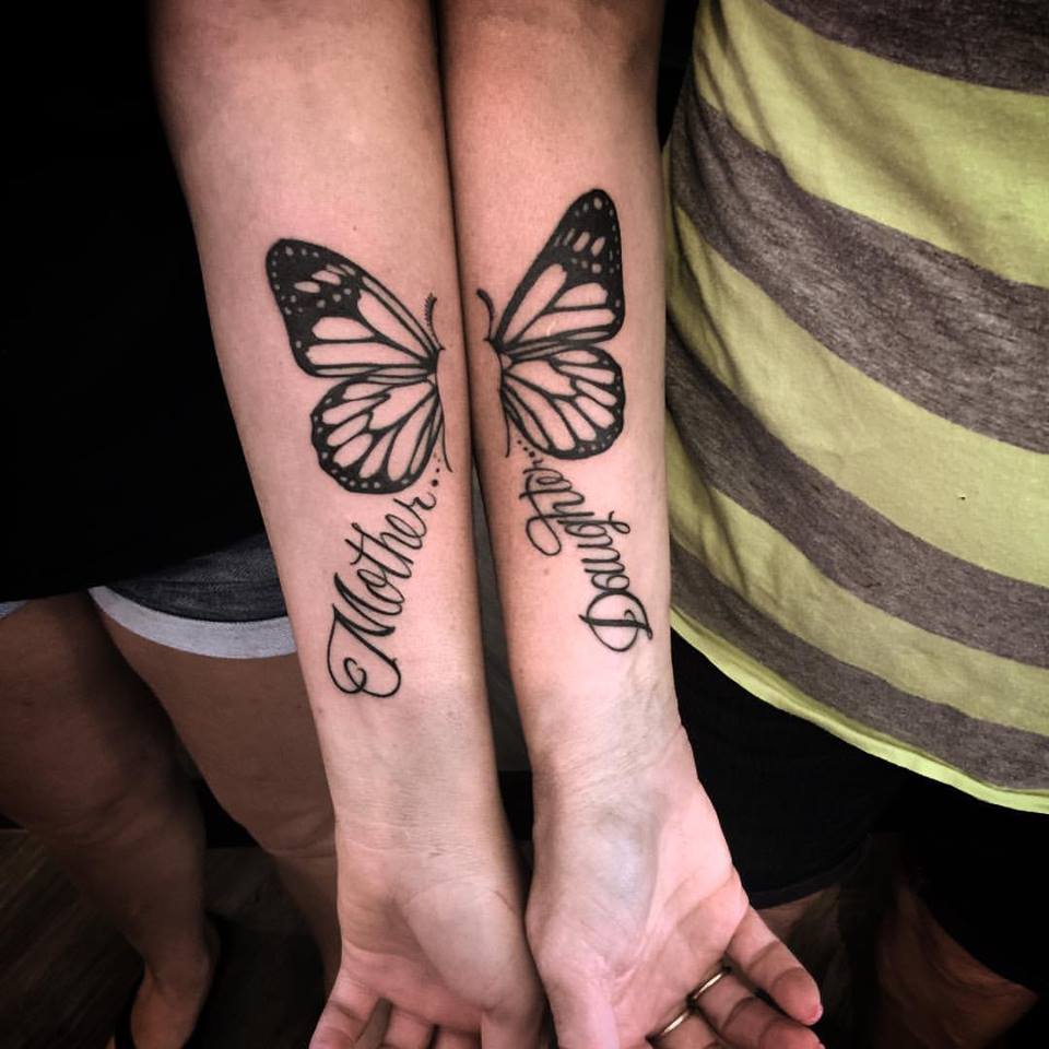 Wrist Mother Daughter Butterfly Tattoo Design Mother Daughter Butterfly Tattoos Butterfly