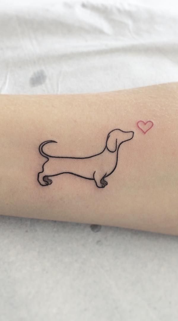 Basic Sausage Dog Easy Tattoo Design - Easy Dog Tattoos - Easy Tattoos -  Crayon