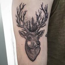 Dark Deer Easy Tattoo Design - Easy Deer Tattoos - Easy Tattoos - Crayon