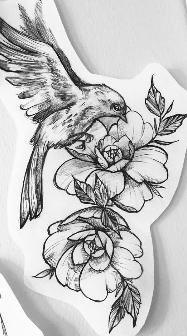 1sheet Bird  Flower Print Tattoo Sticker  SHEIN IN