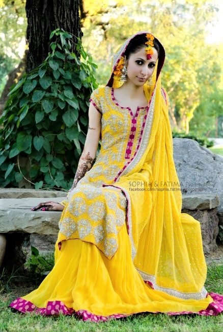 yellow mehndi dress