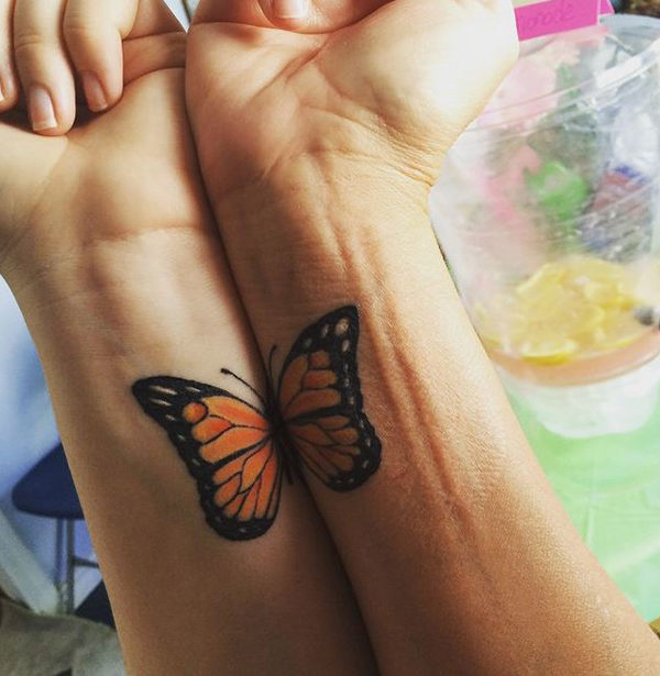 Amazing Couple Butterfly Tattoo Design  Butterfly Couple Tattoos  Butterfly  Tattoos  Crayon