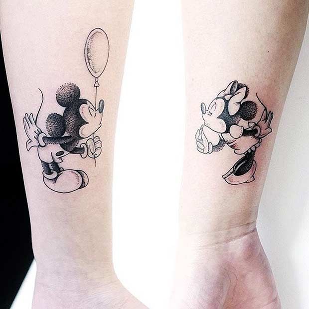19 Adorable Disney Character Mickey and Minnie Mouse Tattoos   EntertainmentMesh