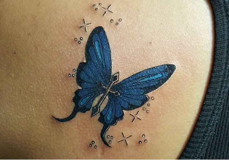 Butterfly Cross and Flower Tattoos - wide 4