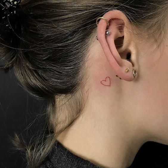 Heart Ear Easy Tattoo - Easy Ear Tattoos - Easy Tattoos - Crayon