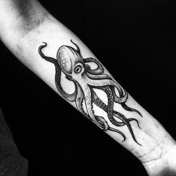 Octopus Easy Arm Tattoo Design - Easy Arm Tattoos - Easy Tattoos - Crayon