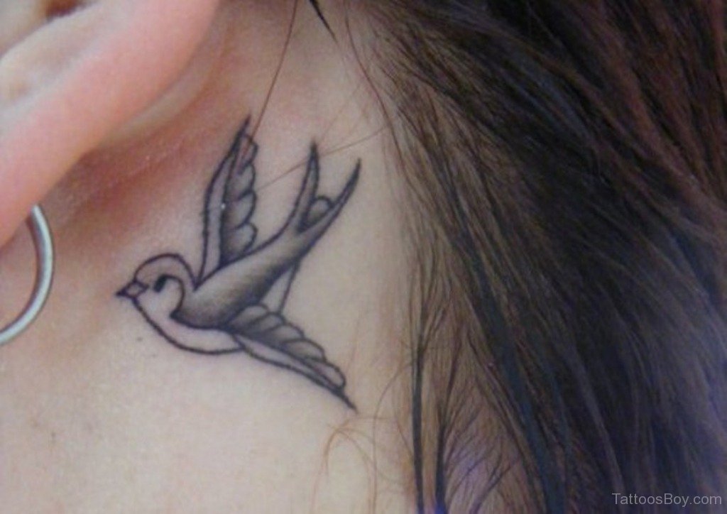 Sparrow Ear Tattoo - Easy Ear Tattoos - Easy Tattoos - Crayon