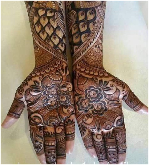 Illuminating Front Hand Bridal Mehndi Designs - Front Hand Bridal ...