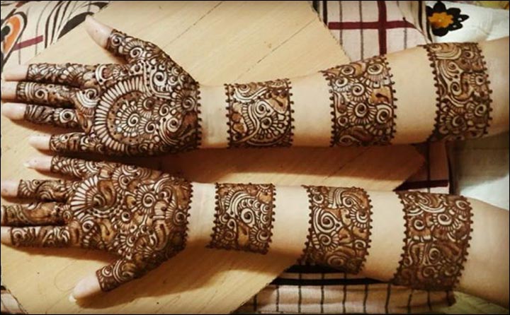 Full Hand Round Arabic Mehndi Design For Karwachauth|Bengel Arabic Mehndi  Design For Back Hand|Henna - YouTube | Henna tangan, Desain henna, Desain  tato henna
