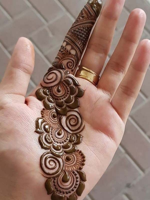 Creative Circle Simple Arabic Mehndi Designs For Forehand And