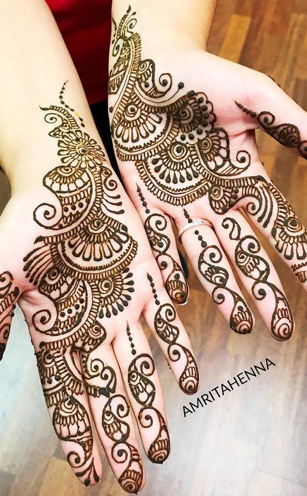 Wrapped Easy Arabic Mehndi Designs for both forehands and fingers ...