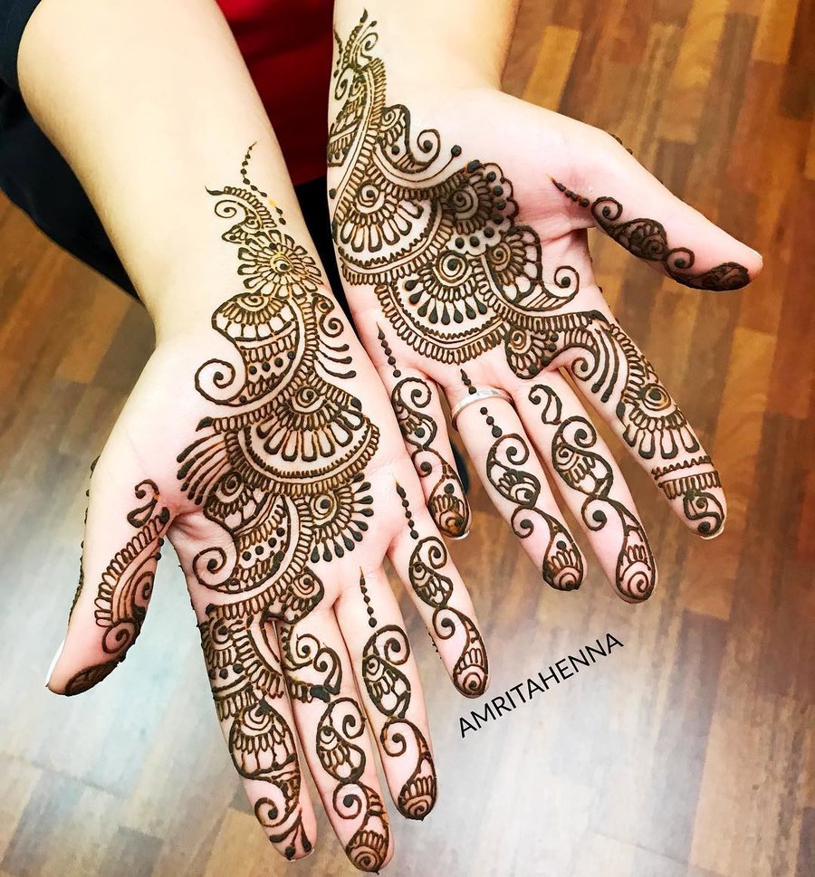 Wrapped Easy Arabic Mehndi Designs For Both Forehands And Fingers 